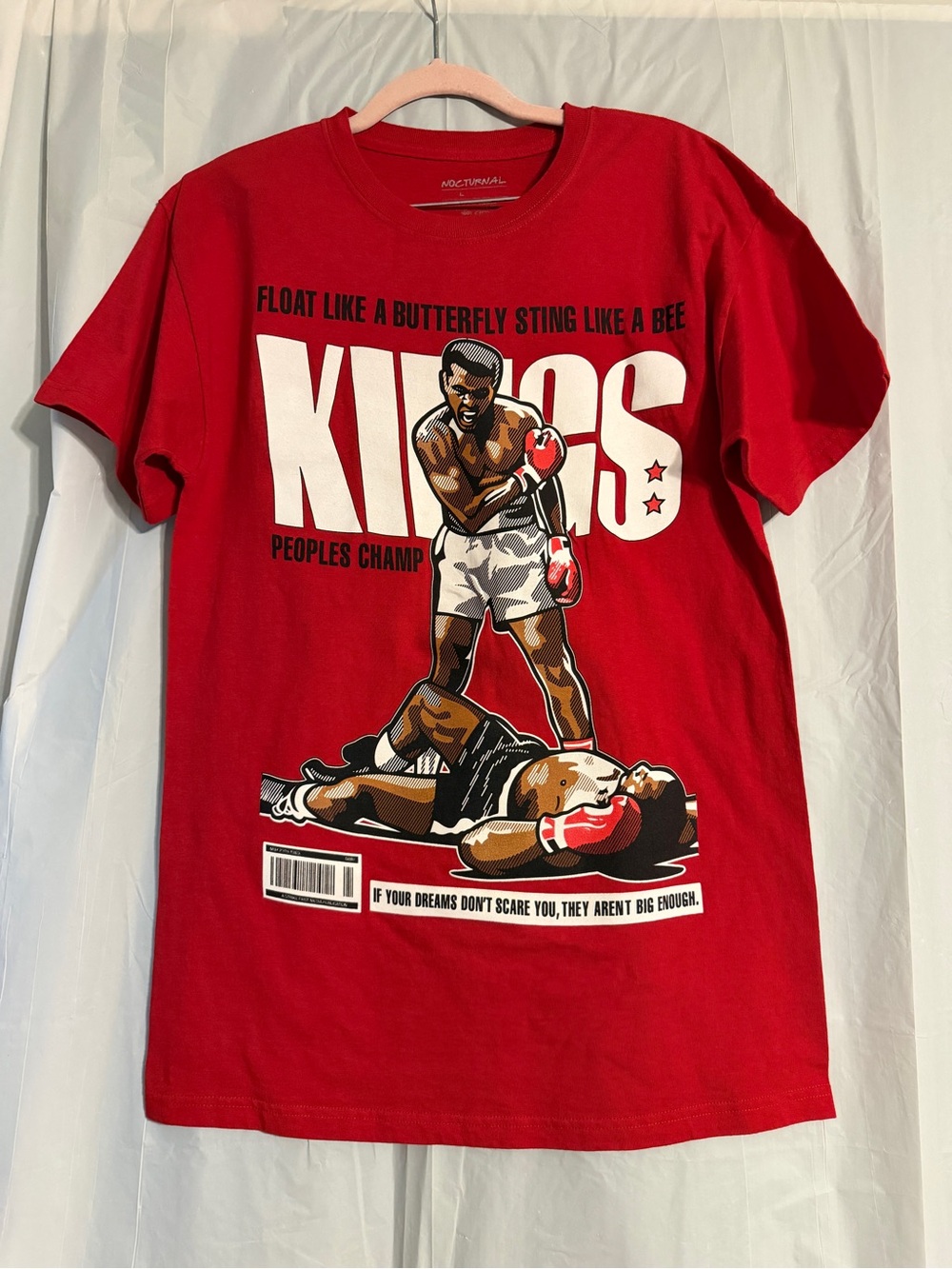 Nocturnal Muhammad Ali Kings People’s Champ Graphic T-Shirt Red Large Boxing